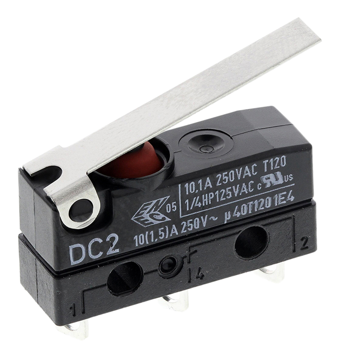 ZF Hinge Lever Micro Switch, Solder Terminal, 10.1 A @ 250 V ac, SPDT, IP6K7