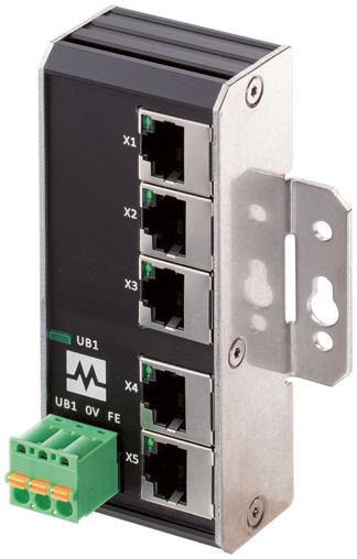 Murrelektronik Limited 58 Series Screw Mount Network Hub, 5 RJ45 Ports, 100Mbit/s Transmission, 9 → 36V dc