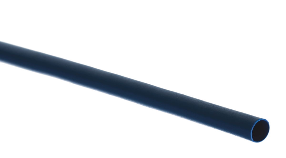 TE Connectivity Heat Shrink Tubing, Blue 3.2mm Sleeve Dia. x 1.2m Length 2:1 Ratio, RNF-100 Series