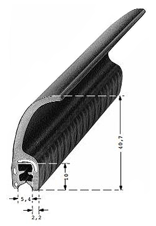 RS PRO Black EPDM  Edging Strip, 20m