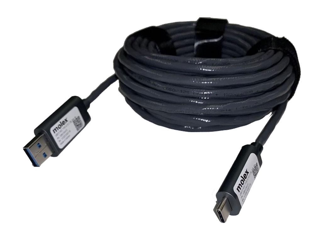 Molex USB 3.1, Male USB A to Male USB C, 10m