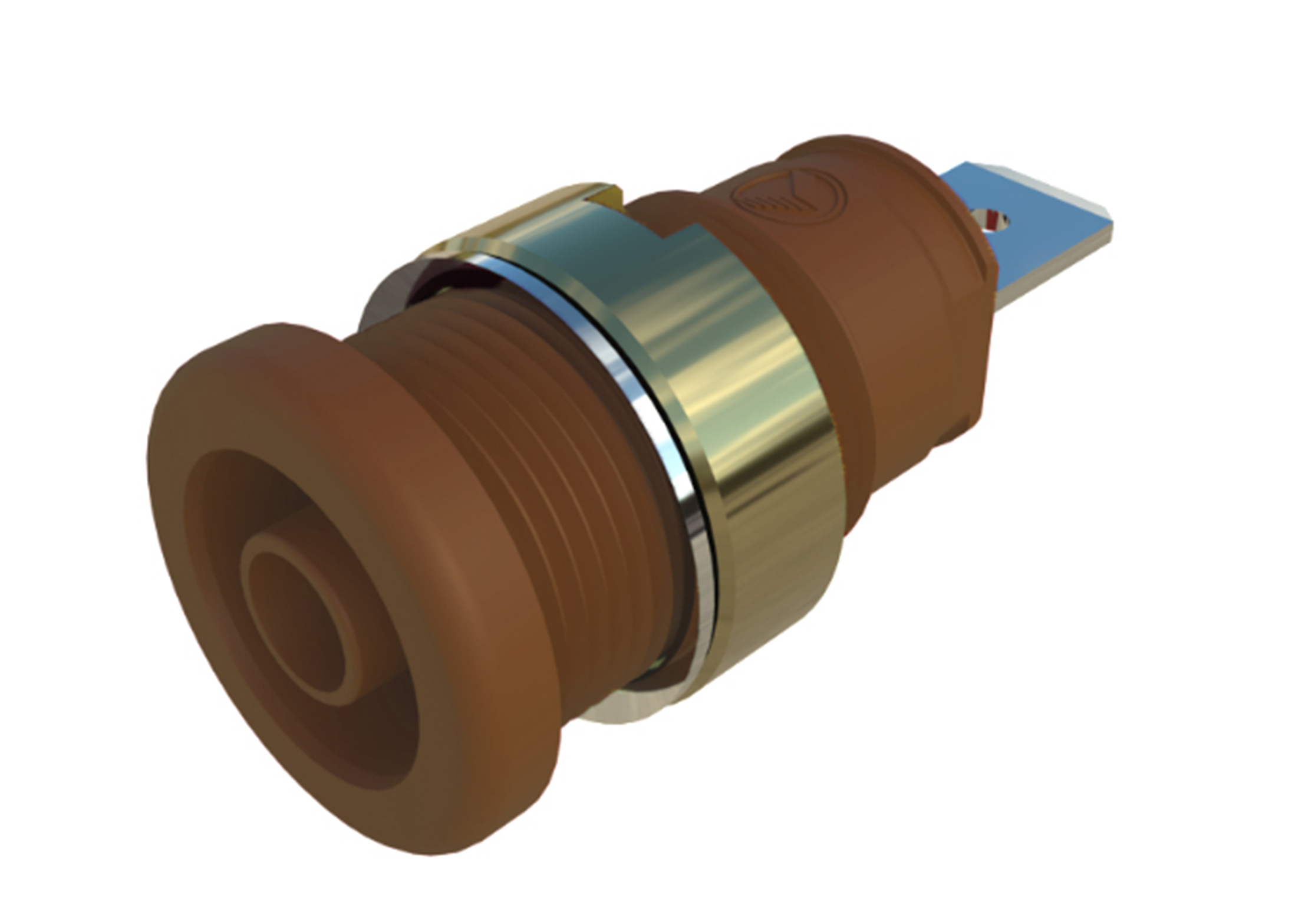 Hirschmann Test & Measurement Brown Male Banana Connector, 4 mm Connector, Tab Termination, 32A, 1kV, Gold Plating