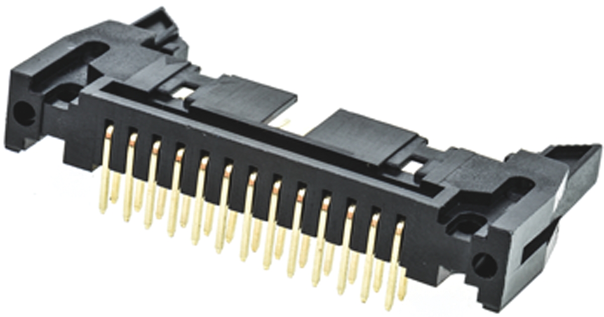 Amphenol Communications Solutions T816 Series Right Angle Through Hole PCB Header, 26 Contact(s), 2.54 mm Pitch, 2 Row,