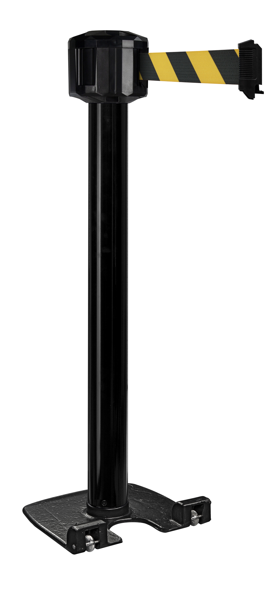 Viso Black Aluminium Retractable Barrier, 10m, Black, Yellow Tape