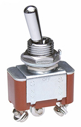NKK Switches Toggle Switch, Panel Mount, (On)-Off-(On), SPDT, Screw Terminal, 30 V dc, 125V ac