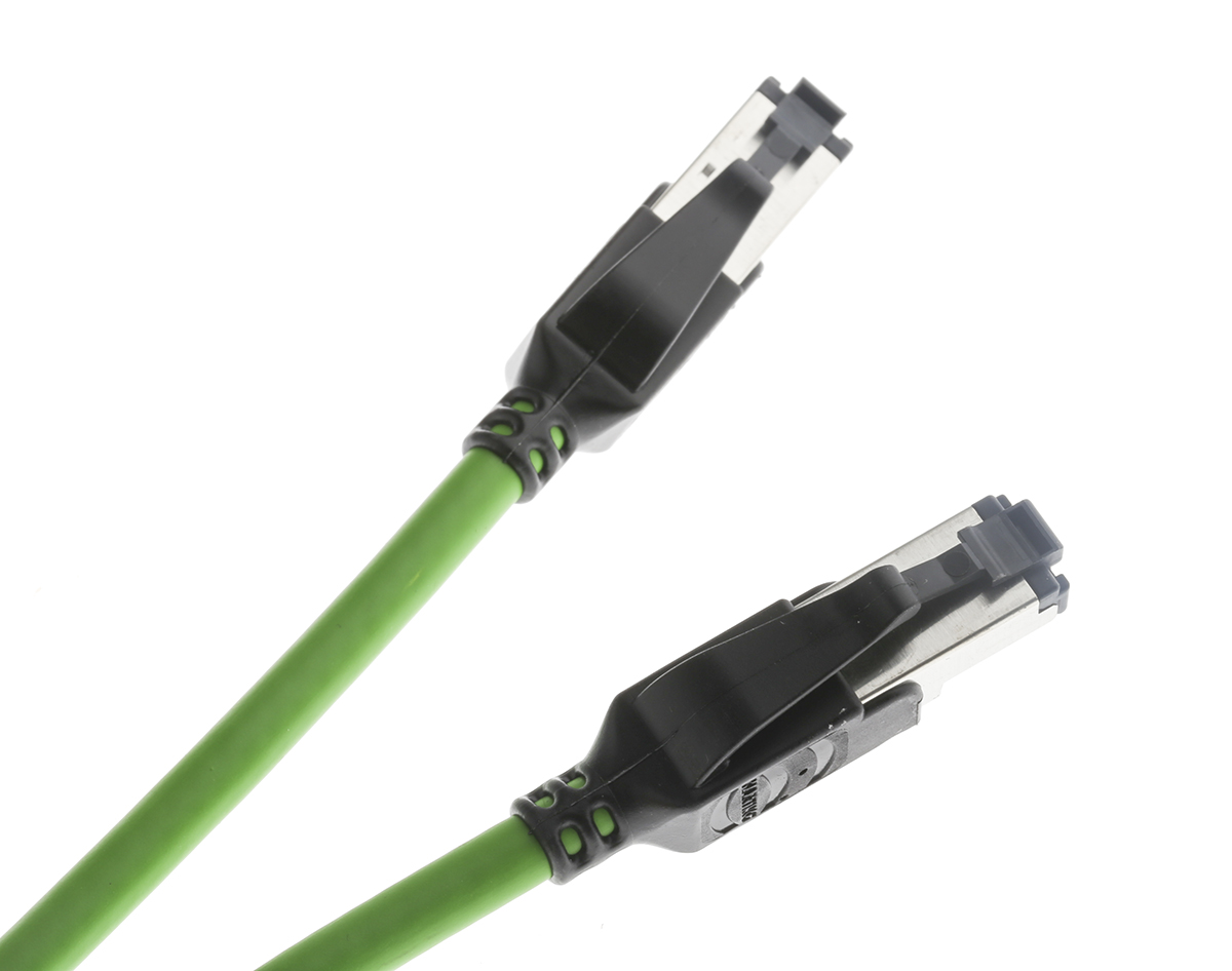 HARTING, 5m Cat5, Green RJ45 to Male RJ45 Male, U/FTP Shielded, Terminated PVC Sheath
