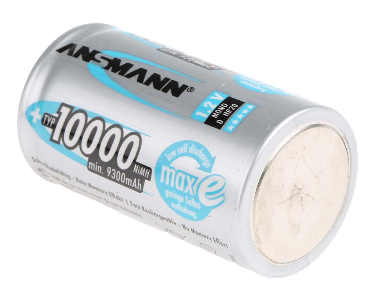 Ansmann NiMH Rechargeable D Batteries, 10Ah