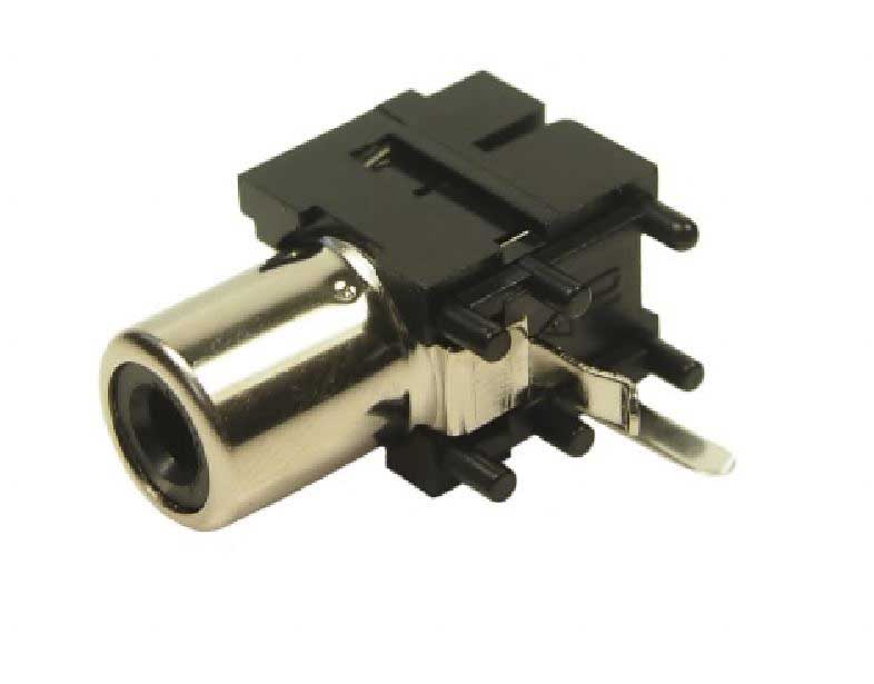 RS PRO Black PCB Mount RCA Socket