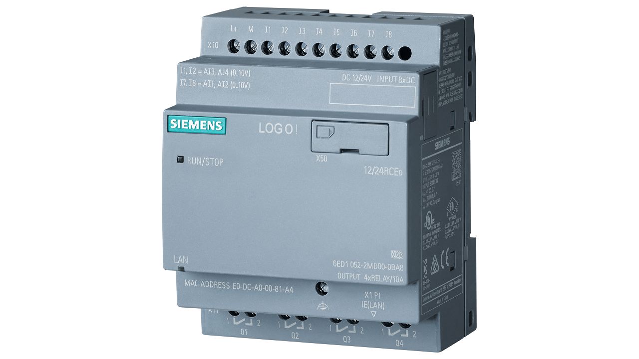 Siemens LOGO! Series Logic Module for Use with LOGO! 8.4, 12 → 24 V dc Supply, Relay Output, 8-Input, Analogue,