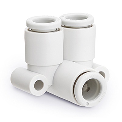 SMC KQ2 Series Branch Union Elbow, 4 mm to 4 mm, Tube-to-Tube Connection Style, KQ2LU04-00A