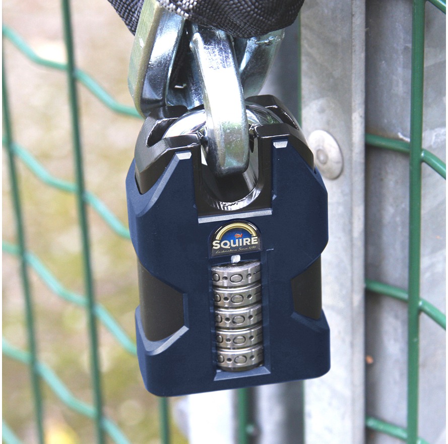 Squire Padlock Weatherproof Steel Padlock, 10mm Shackle, 55mm Body
