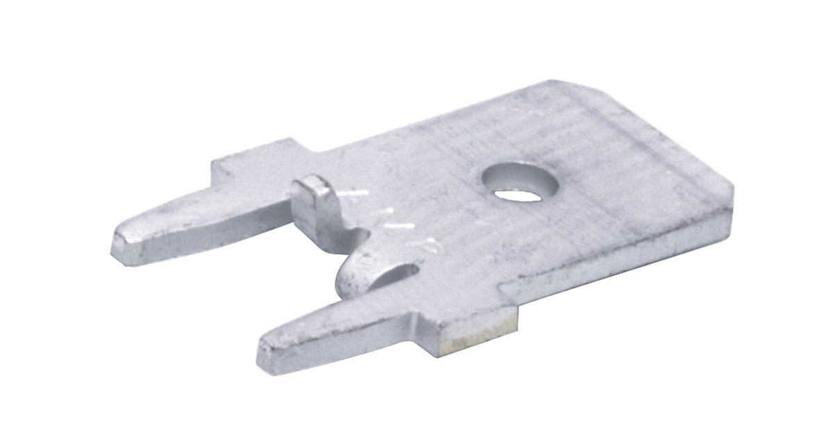 TE Connectivity FASTON .250 Uninsulated Male Spade Connector, PCB Tab, 6.35 x 0.84mm Tab Size