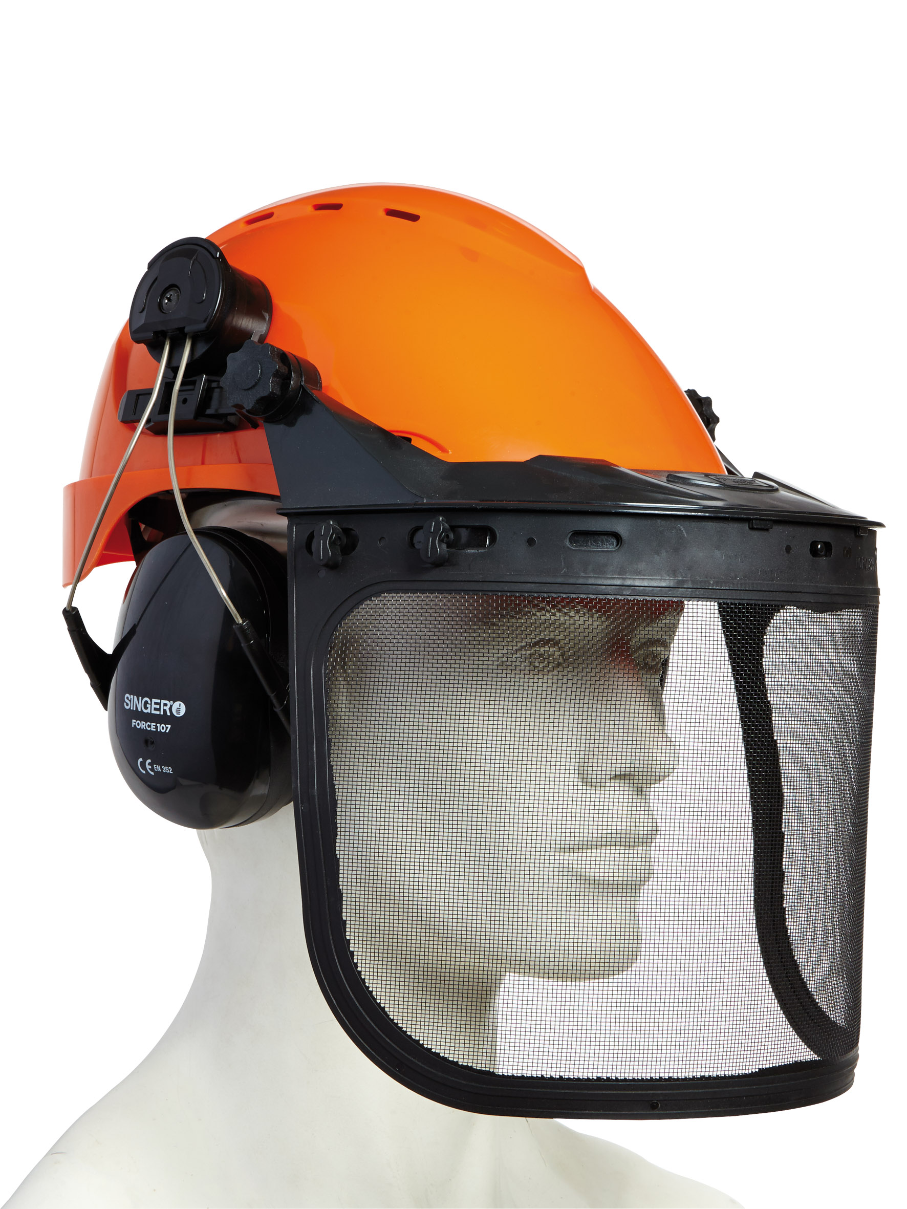 SINGER SAFETY FOREST1 Black, Orange Hard Hats, AdjustableVentilated