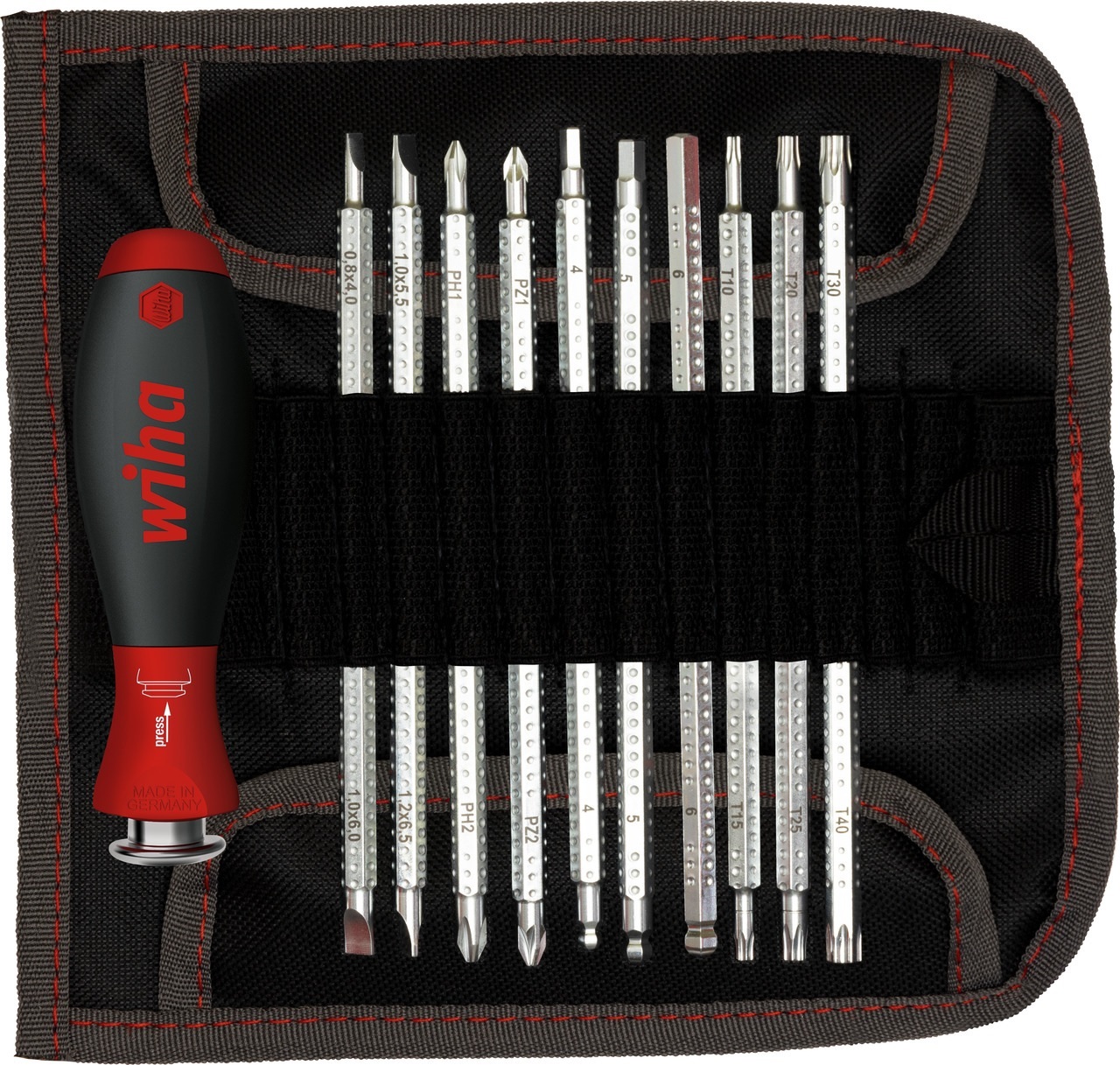 Wiha Ball End Hex; Phillips; Pozidriv; Torx Interchangeable Screwdriver Set, 12-Piece