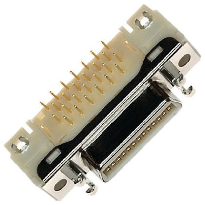 3M MDR 102 26 Way Right Angle Through Hole D-sub Connector Socket, 1.27mm Pitch
