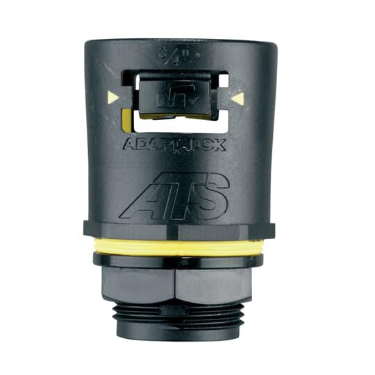 Adaptaflex Straight, Conduit Fitting, 16mm Nominal Size, M16, Nylon 66, Black IP66, IP67, IP68, IP69K rating