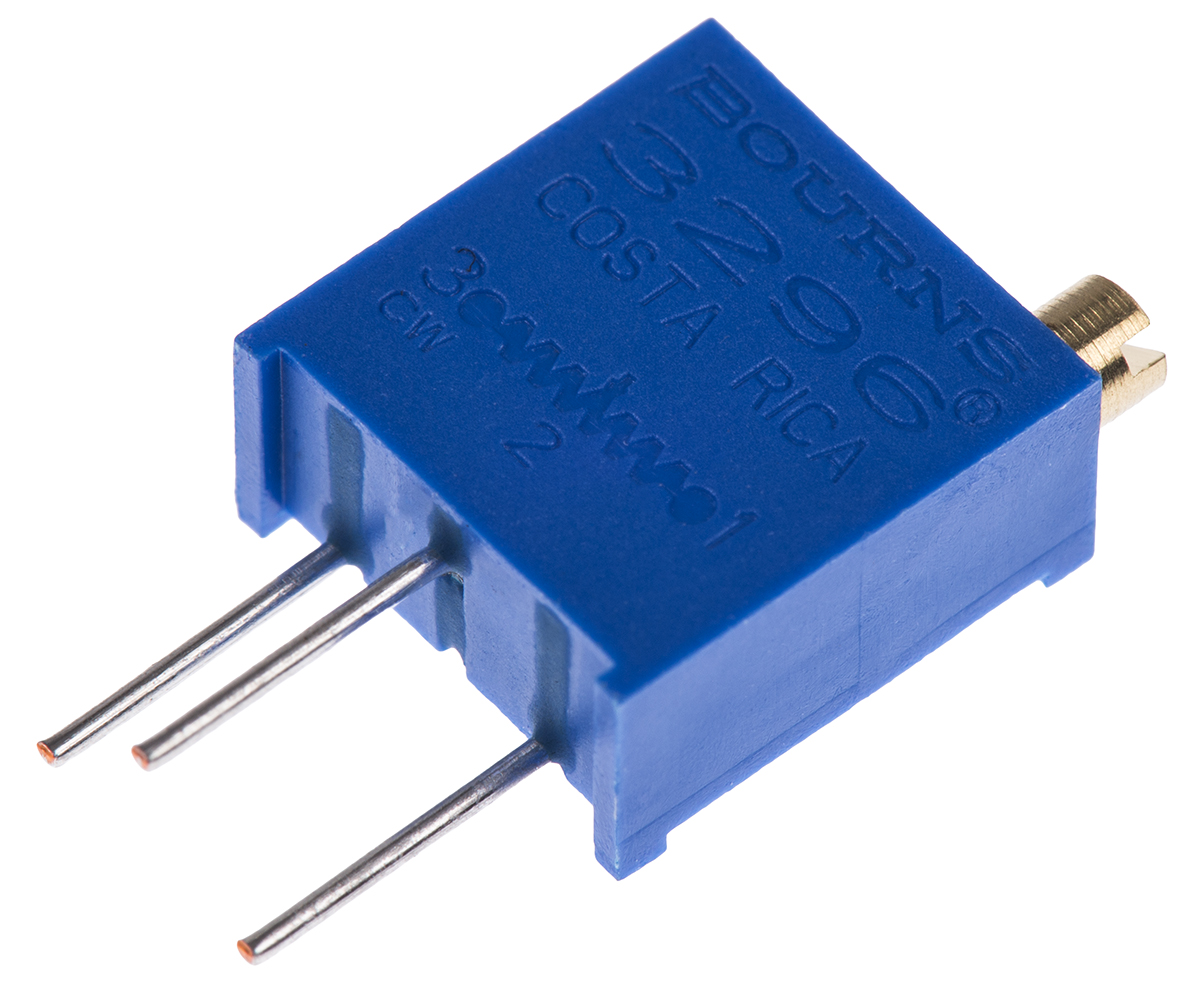 20kΩ, Through Hole Trimmer Potentiometer 0.5W Top Adjust Bourns, 3296