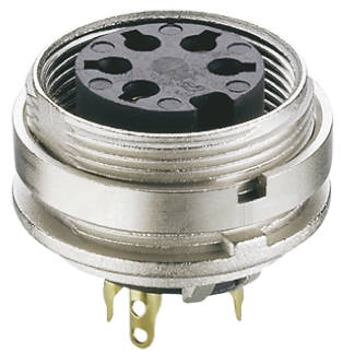 Lumberg, KGV 6 Pole M16 Din Socket, DIN EN 60529, 5A, 250 V ac IP40, Female, Panel Mount