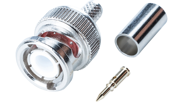 RND RND 205 Series, Plug Cable Mount BNC Connector, 50Ω, Crimp Termination, Straight Body