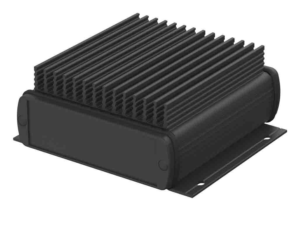 Bopla Alubos (Set) Series Black Aluminium General Purpose Enclosure, IP65, Flanged, Black Lid, 106 x 32 x 100mm