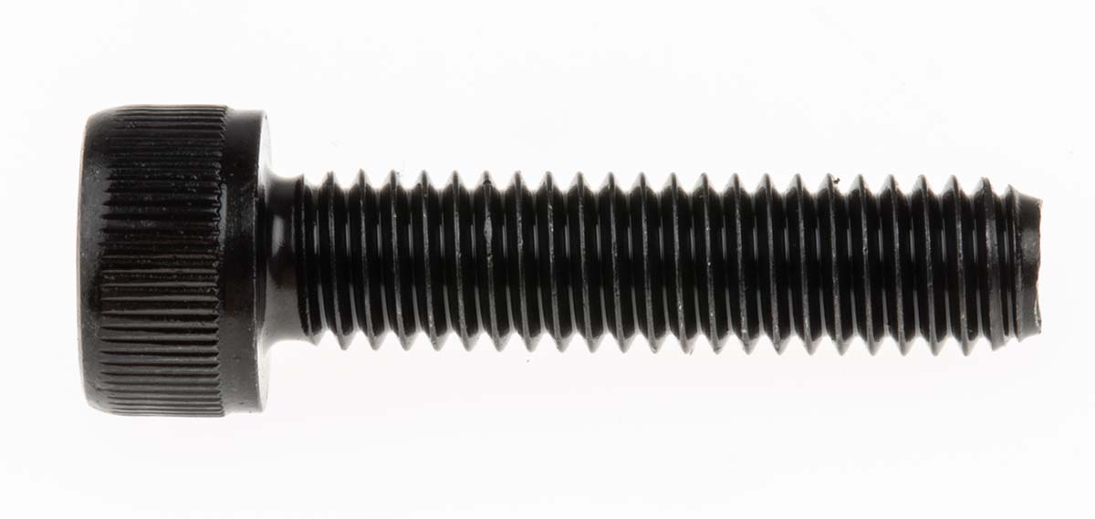 RS PRO Black, Self-Colour Steel Hex Socket Cap Screw, DIN 912, M6 x 25mm