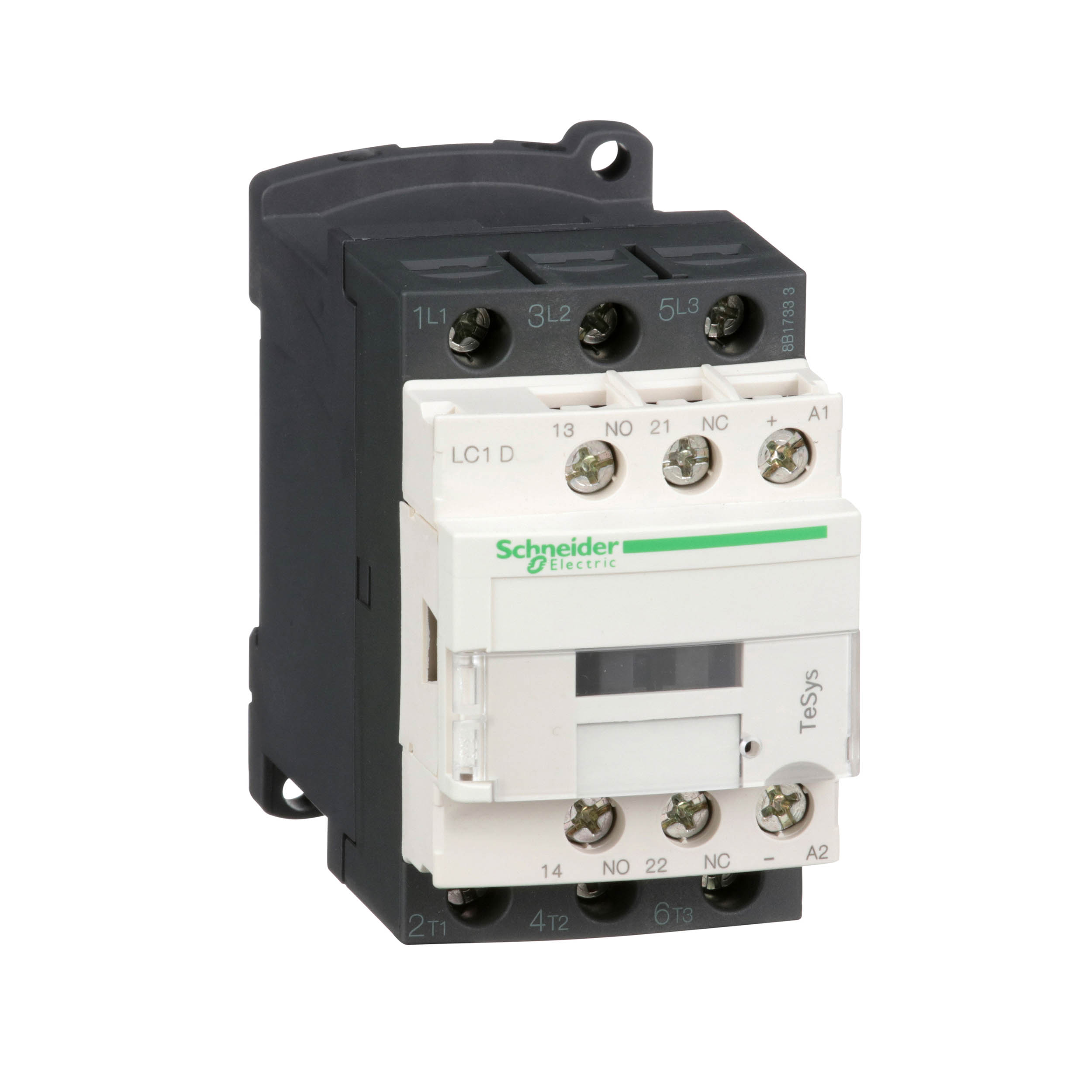 Schneider Electric Contactor, 125 V dc Coil, 3-Pole, 18 A, 10 kW, 1NC + 1NO