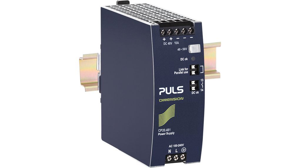 PULS DIN Rail Power Supply, 240V ac ac, dc Input, 48V dc dc Output, 12A Output