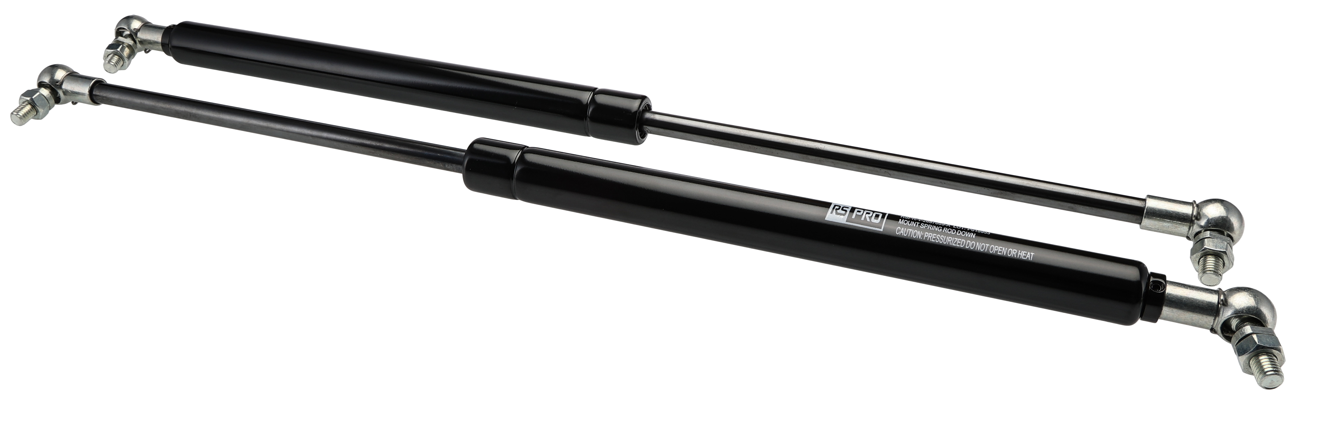 RS PRO Steel Gas Struts, with Ball & Socket Joint, 600.0mm Extended Length, 250.0mm Stroke Length