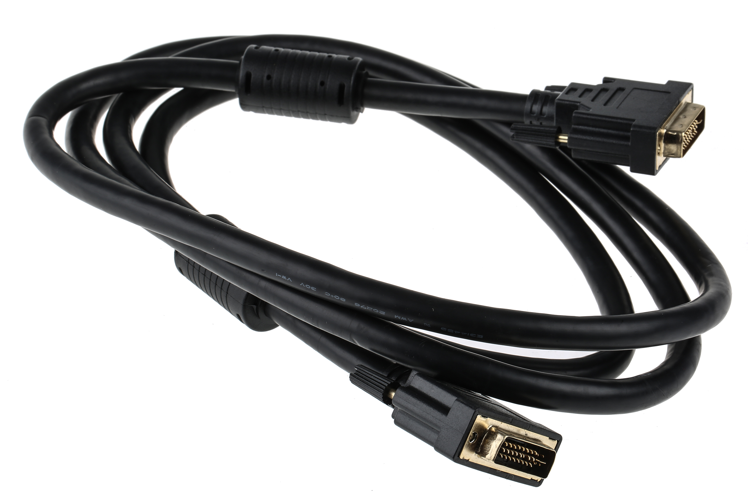 RS PRO, Male DVI-I Dual Link to Male DVI-I Dual Link  Cable, 2mBlack sheathFoil shielding