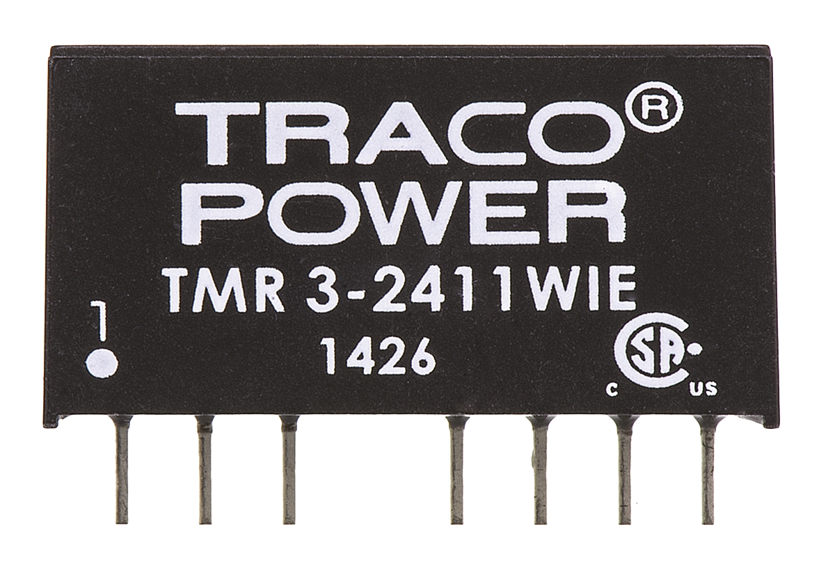 TRACOPOWER TMR 3WIE DC-DC Converter, 5V dc/ 600mA Output, 9 → 36 V dc Input, 3W, Through Hole, +85°C Max Temp
