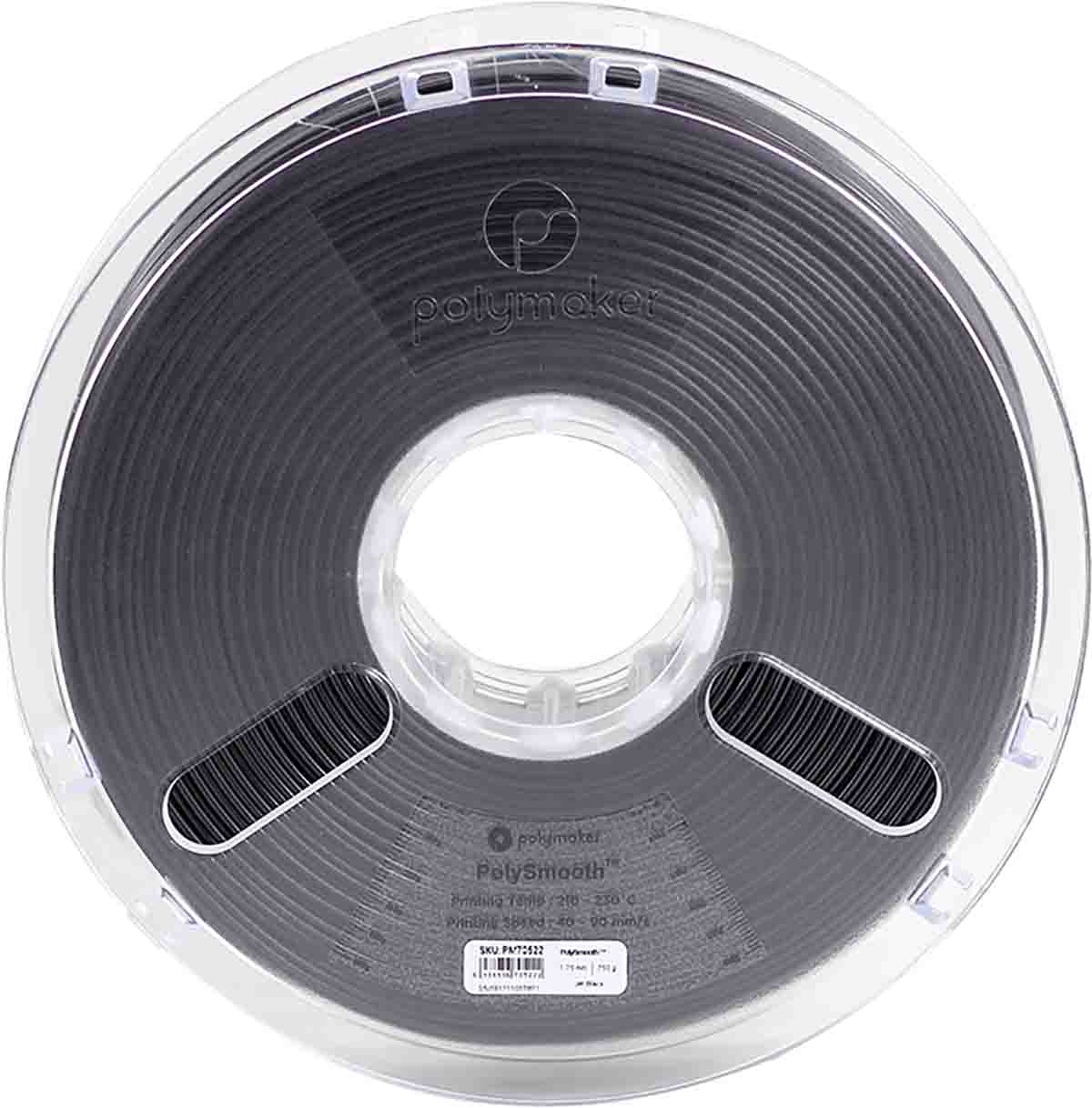 Polymaker 1.75mm Black PolySmooth 3D Printer Filament, 750g