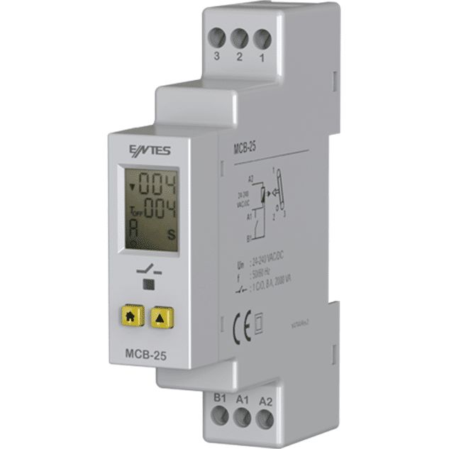 ENTES MCB Series DIN Rail Mount Timer Relay, 24 → 240V ac, 1-Contact, 0.1 sec → 999 hrs, SPDT