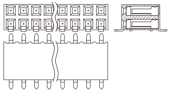 Samtec SSM Series Right Angle Surface Mount PCB Socket, 40-Contact, 2-Row, 2.54mm Pitch, Solder Termination