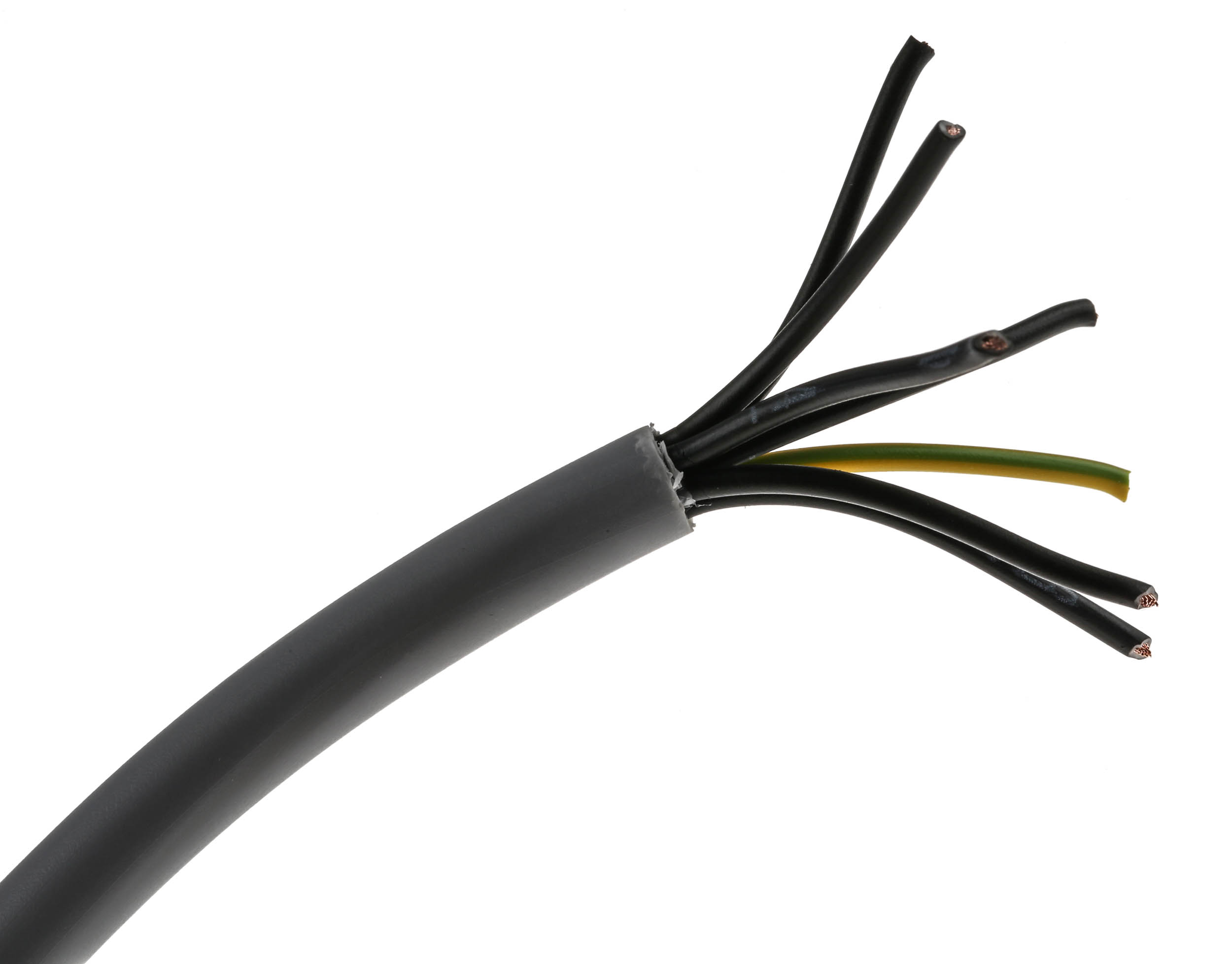 RS PRO Control Cable, 7 Cores 0.5 mm² 20 AWG, Unscreened, 50 m, Grey Polyvinyl Chloride Sheath