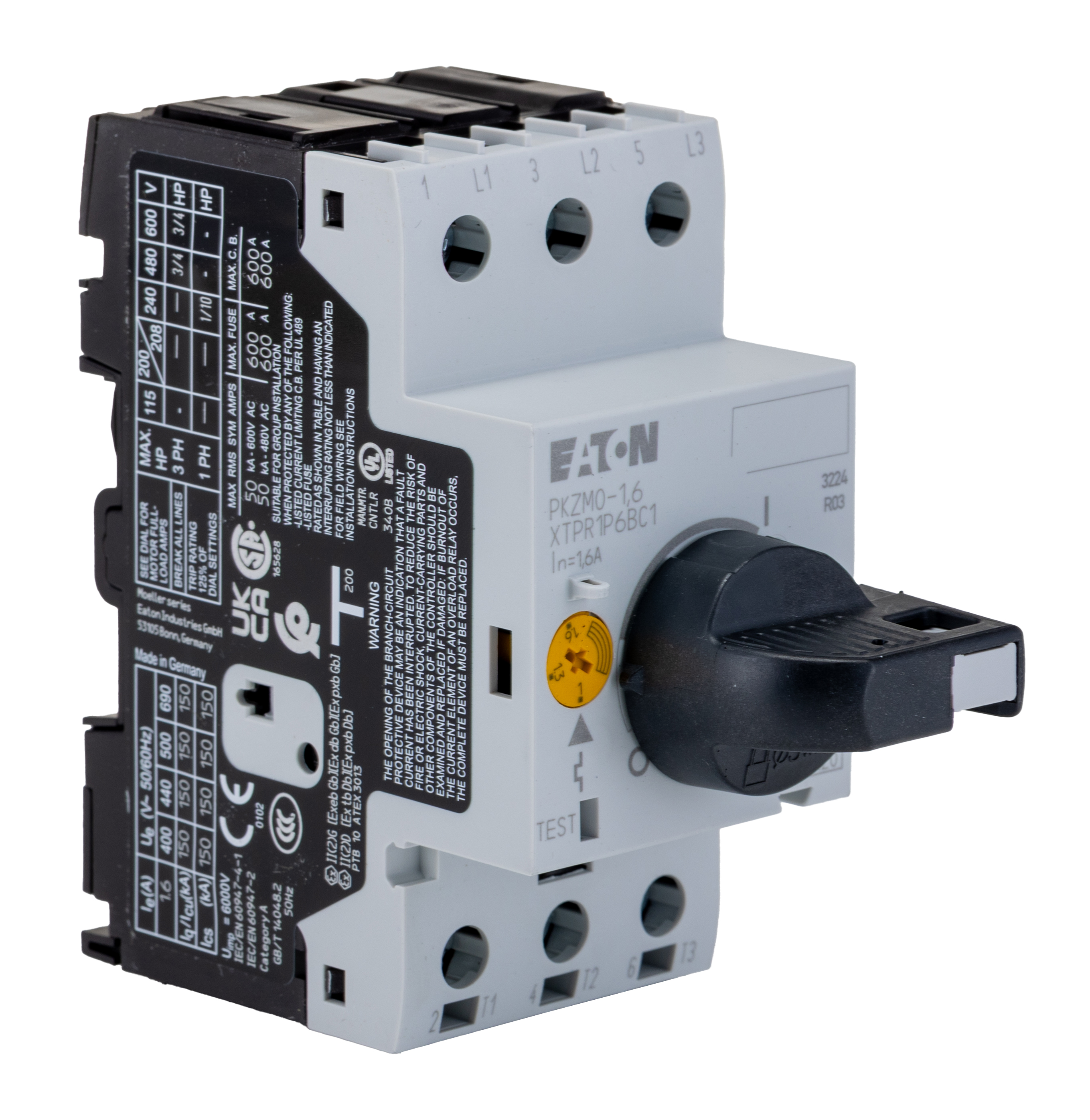 Eaton 1 → 1.6 A Motor Protection Circuit Breaker, 690 V ac