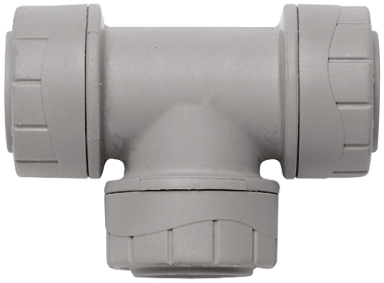Polyplumb Plastic Pipe Fitting Push Fit Equal Tee, 15mm