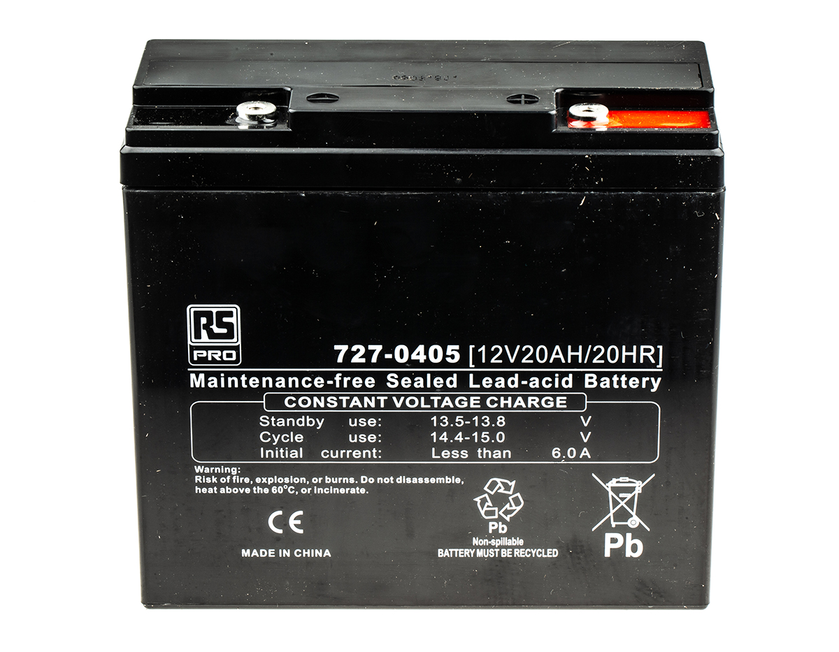 RS PRO 12V T12 Sealed Lead Acid Battery, 20Ah