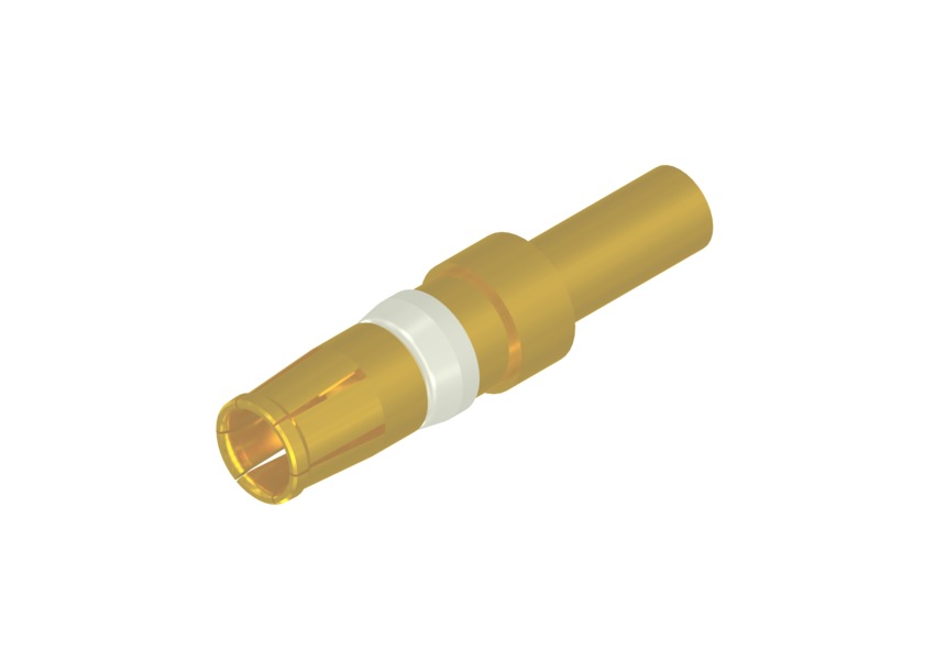 Amphenol CONEC size 2.6mm Female Crimp D-Sub Connector Power Contact, Gold Flash over Nickel Power, 14 → 12 AWG