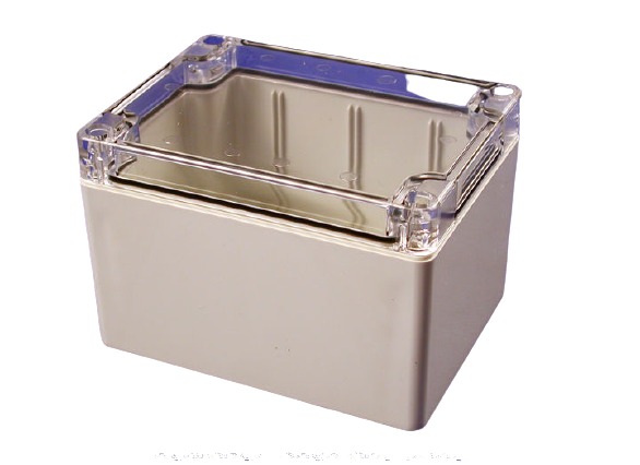 Hammond 1554 Series Polycarbonate Enclosure, IP68, Clear Lid, 4.7 x 3.5 x 3.15in