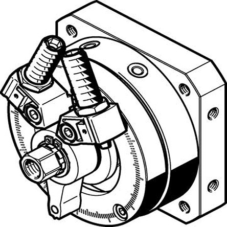 Festo DSM Series 10 bar Double Action Pneumatic Rotary Actuator, 246° Rotary Angle, 16mm Bore