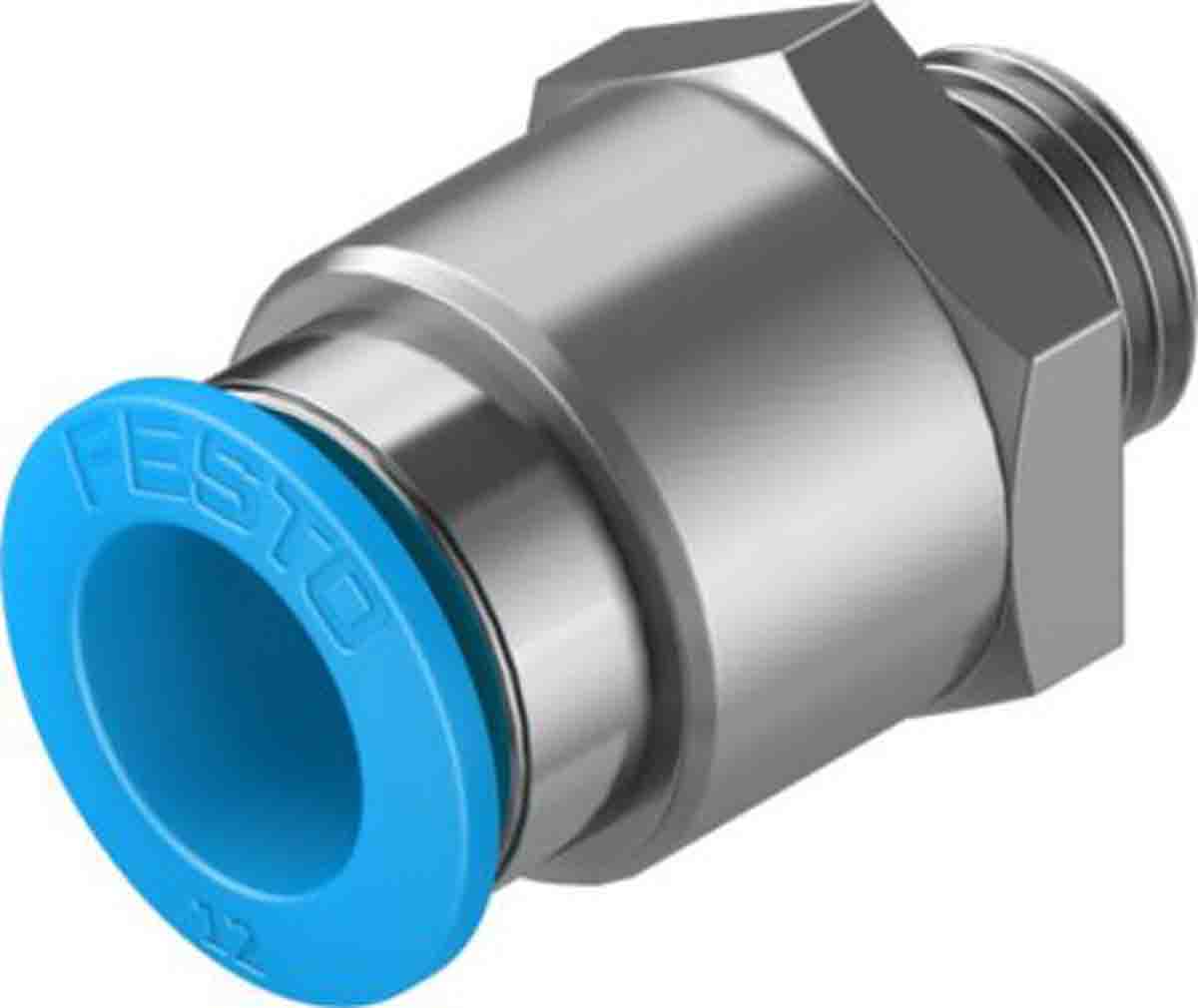 Festo Straight Threaded Adaptor, G 1/4 Male to Push In 12 mm, Threaded-to-Tube Connection Style, 132042