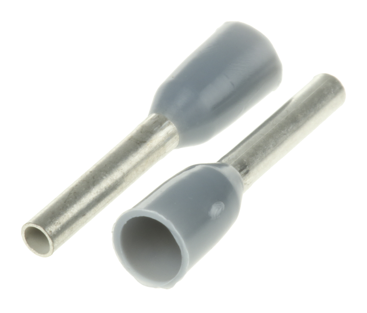 TE Connectivity Insulated Crimp Bootlace Ferrule, 8mm Pin Length, 1.2mm Pin Diameter, 0.75mm² Wire Size, Grey