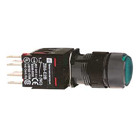 Schneider Electric Harmony XB6 Series Illuminated Push Button, Panel Mount, 16mm Cutout, IP65