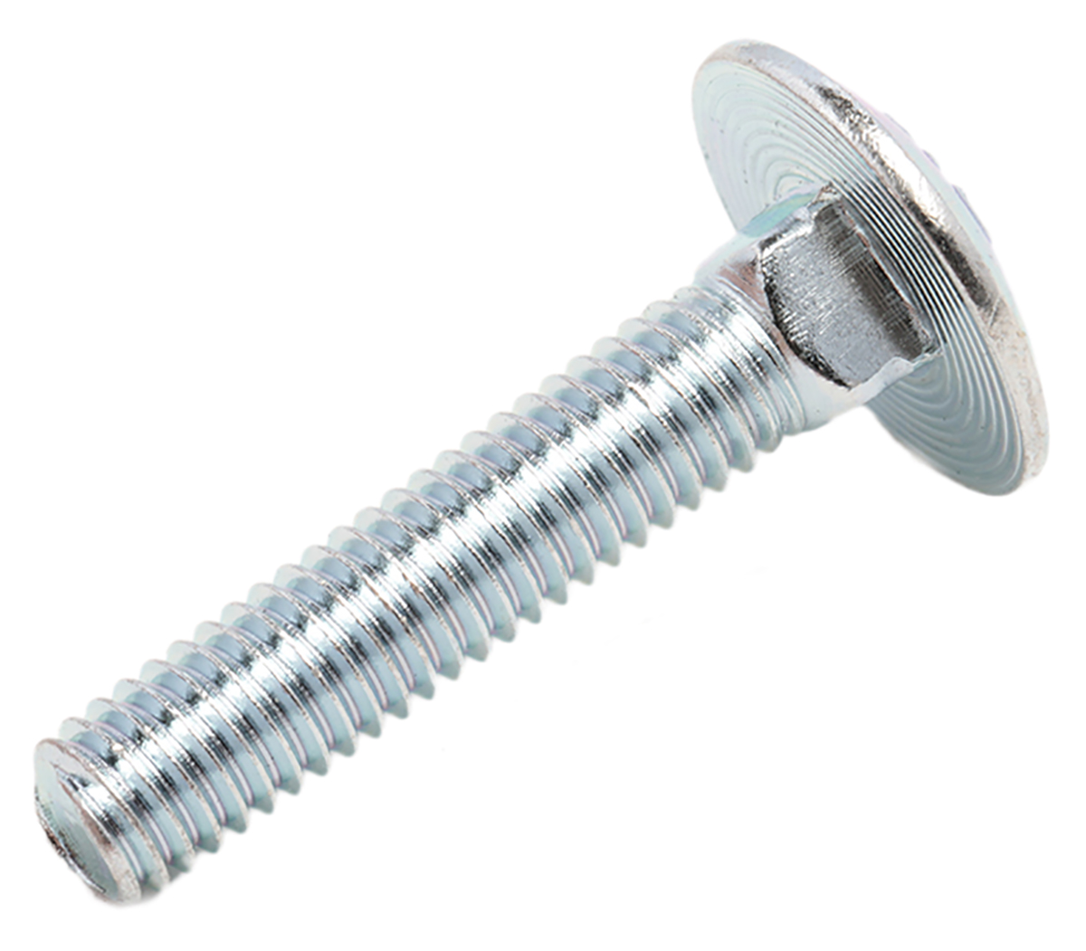 Bright Zinc Plated Steel Coach Bolt, M6 x 30mm