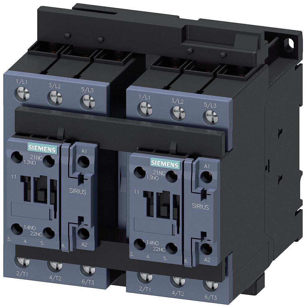 Siemens SIRIUS Reversing Contactor, 230 V ac Coil, 3-Pole, 50 A, 22 kW, 3NO