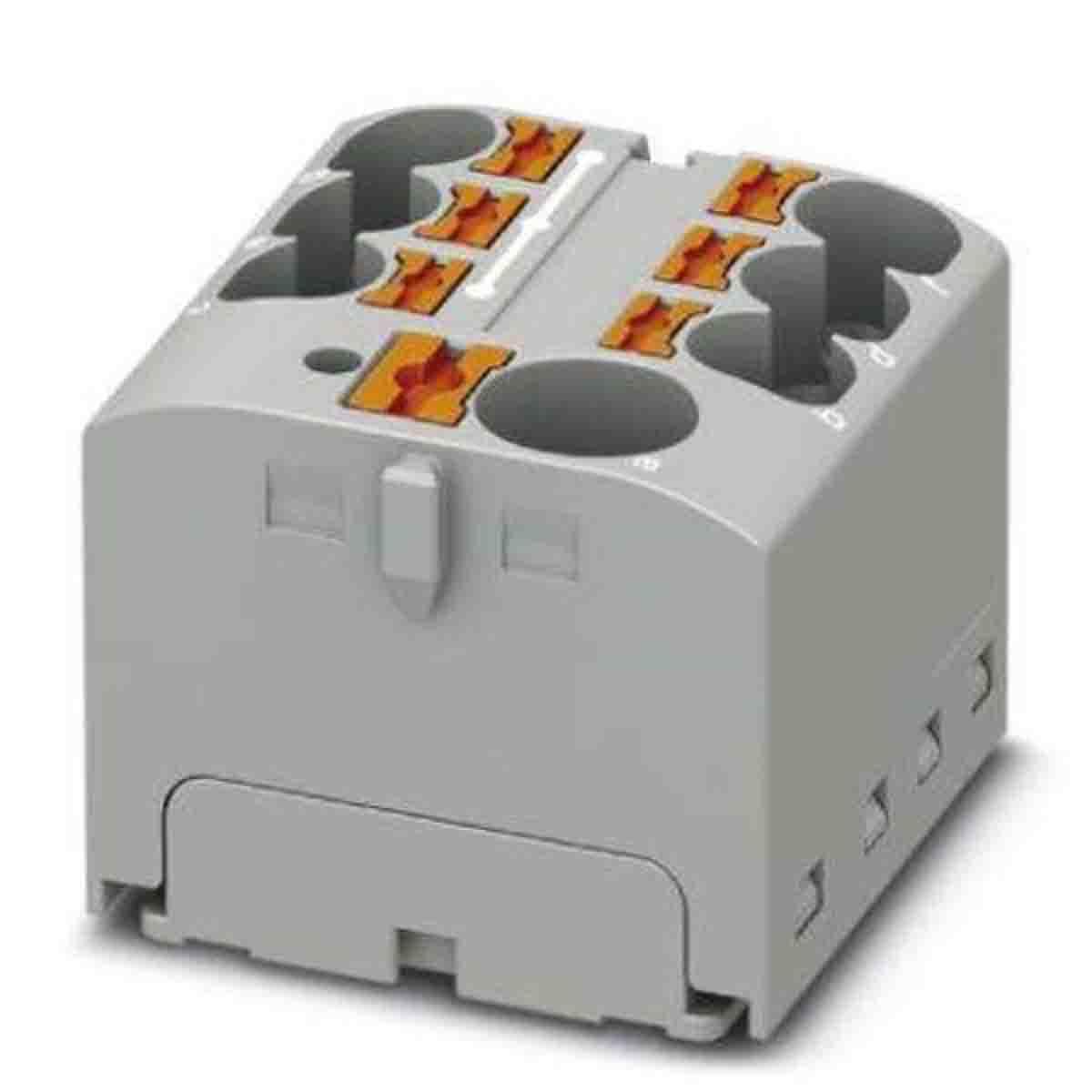 Phoenix Contact Distribution Block, 7 Way, 6mm², 32A, 450 V, Grey