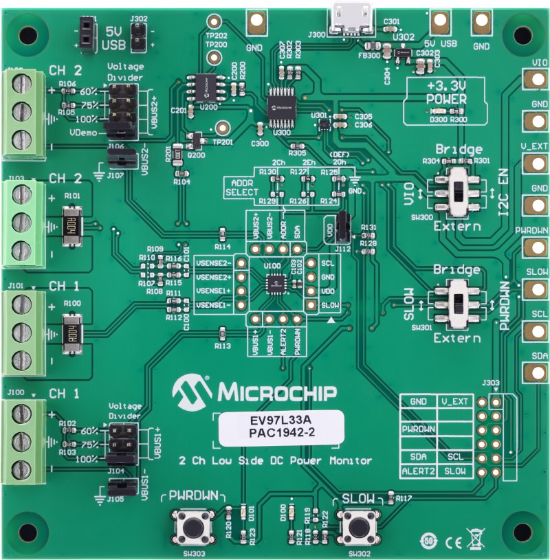 Microchip EV97L33A Evaluation Board for PAC1942 for MCP2221A