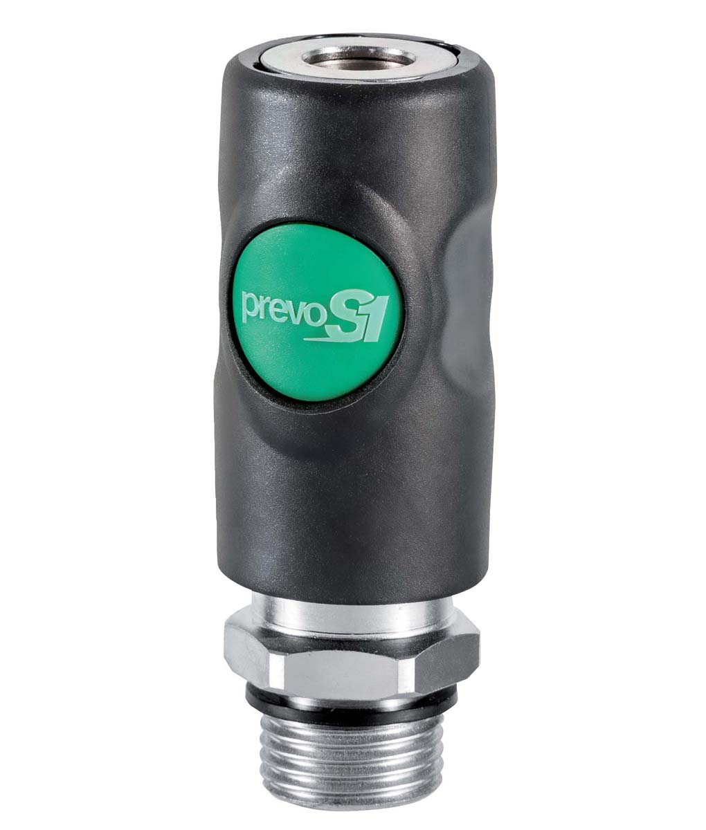 PREVOST Composite Body Male Safety Quick Connect Coupling, G 3/8 Male Threaded