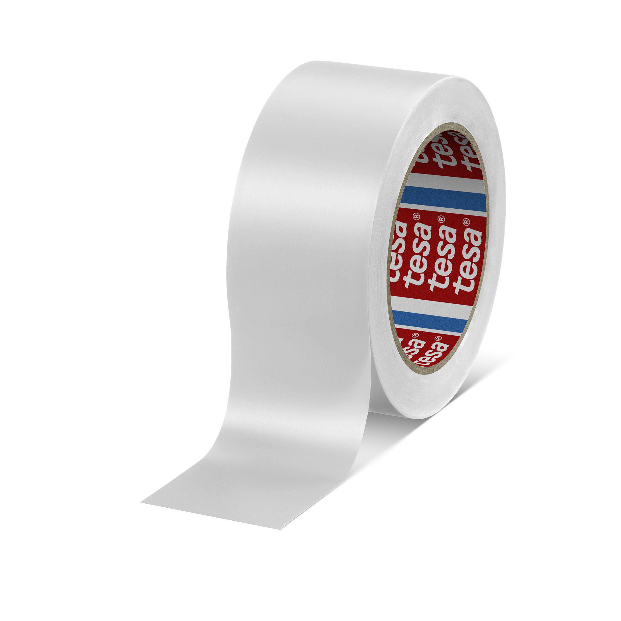 Tesa 60760 White Soft PVC 33m Floor Tape, 0.15mm Thickness
