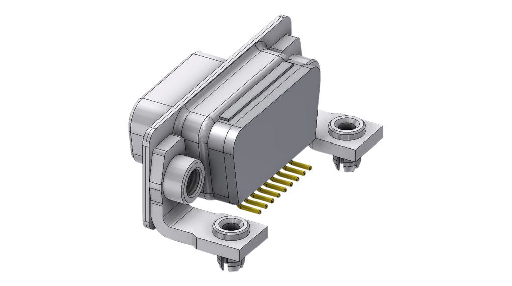 Deltron Connectors DTS09S 9 Way Right Angle D-sub Connector Socket, 2.76mm Pitch, with Screw Locks